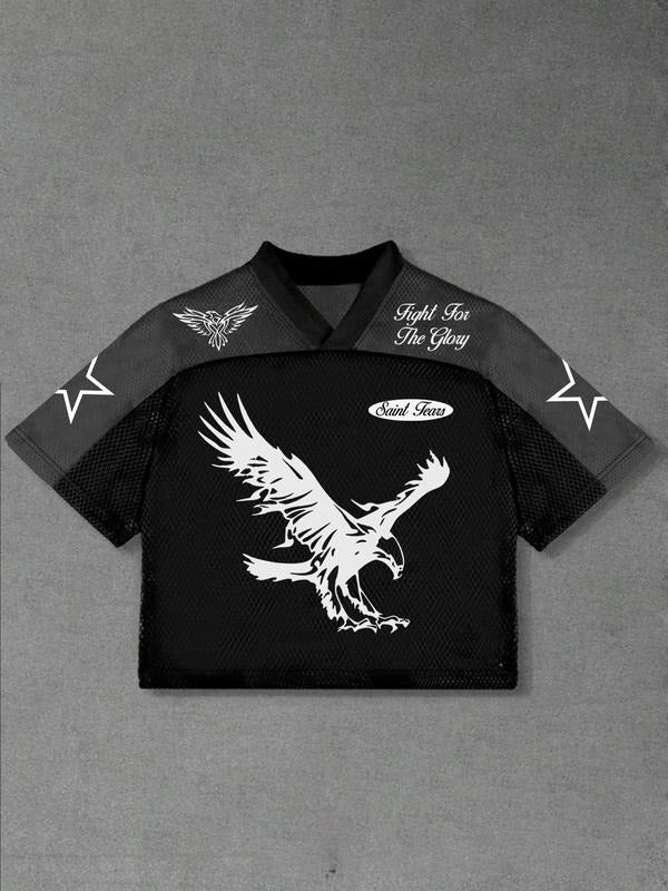 Men's Eagle Print Short Sleeve Graphic Tee, Casual Comfy Round Neck T-shirt for Summer, Fashion Men's Top for Daily Wear,...