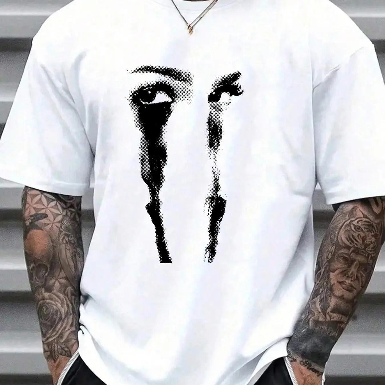 Men's Figure Print Drop Shoulder Short Sleeve Sleep Tee, Regular Fit Casual Comfy Pajama T-shirt for Summer, Women's...