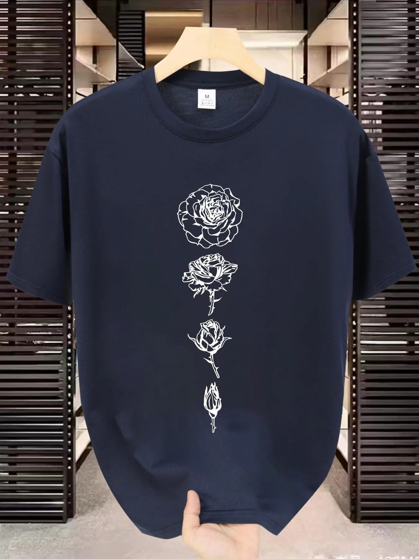Men's Floral Print Round Neck Tee, Regular Fit Casual Comfy Short Sleeve Crew Neck T-shirt for Summer, Fashion Men's Top...