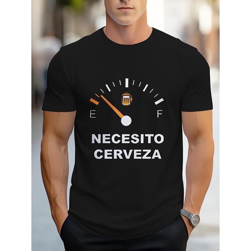 Men's Fun Beer Graphic Tee - Short Sleeve Crew Neck, Relaxed Fit, Breathable Fabric, Summer Outdoor Essential, Graphic...