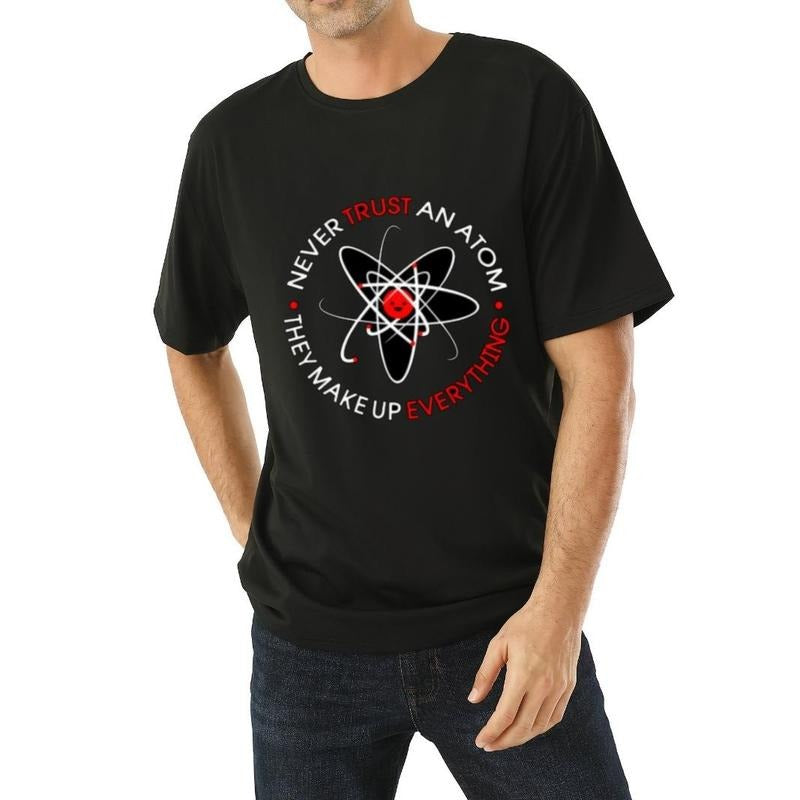 Men's Funny Atom Pattern Print T-shirt