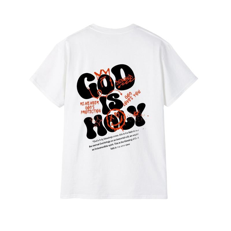 Men's God Is Holy Print T-Shirt - Trendy Christian Unisex Full Color Comfortable Fabric Hoodie, Sweatshirt | HypeCrazeTee.com