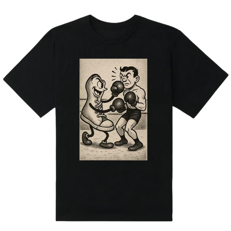 Men's Graphic Tees  trendy t-shirts men's t shirts  men's Gift Crew Neck T-Shirt , Patterned Print Boxing Match Cartoon...