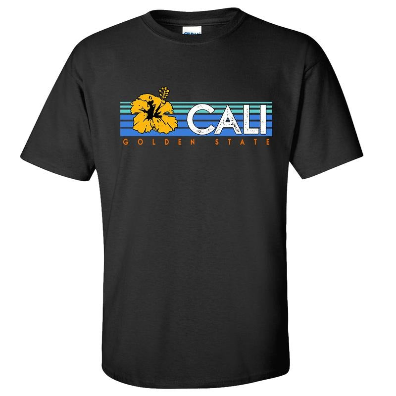 Men's Graphic Tees  trendy t-shirts men's t shirts  men's Gift Crew Neck T-Shirt , Patterned Print Cali Golden State Tee