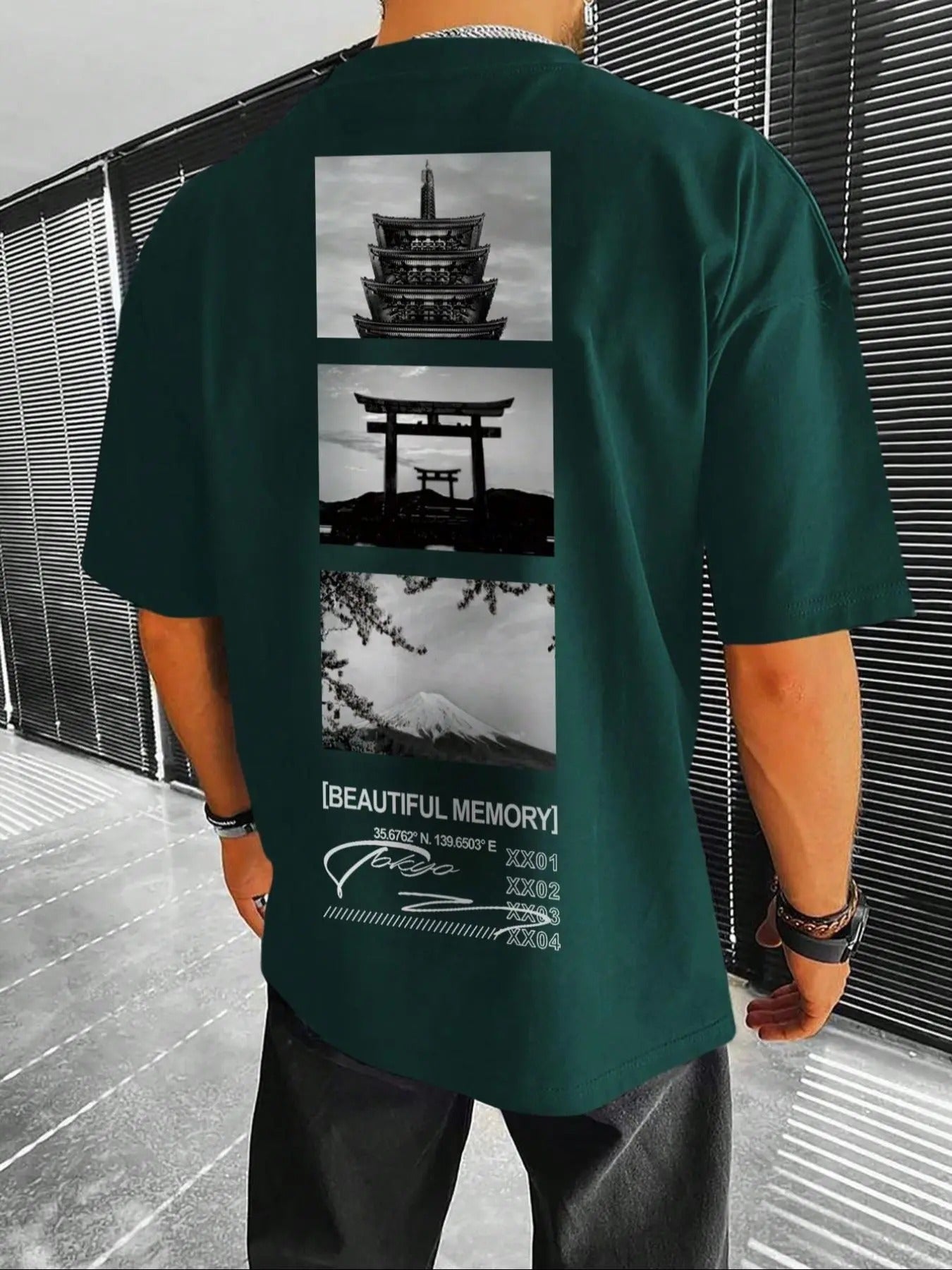 Men's Japanese Style Graphic Print Crew Neck Tee, Loose Casual Fashion Short Sleeve Round Neck T-shirt for Summer, Men's...