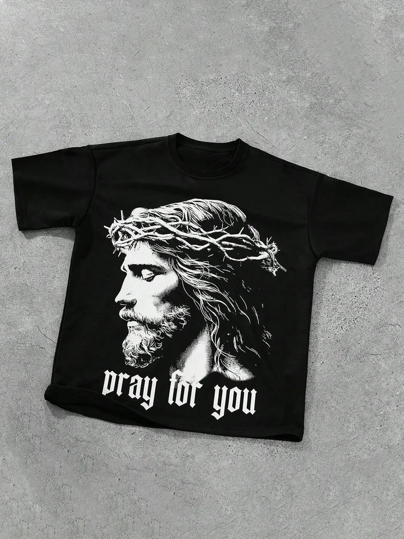Men's Jesus Print Round Neck Tee, Loose Casual Short Sleeve Crew Neck T-shirt for Summer, Fashion Men's Top for Daily...