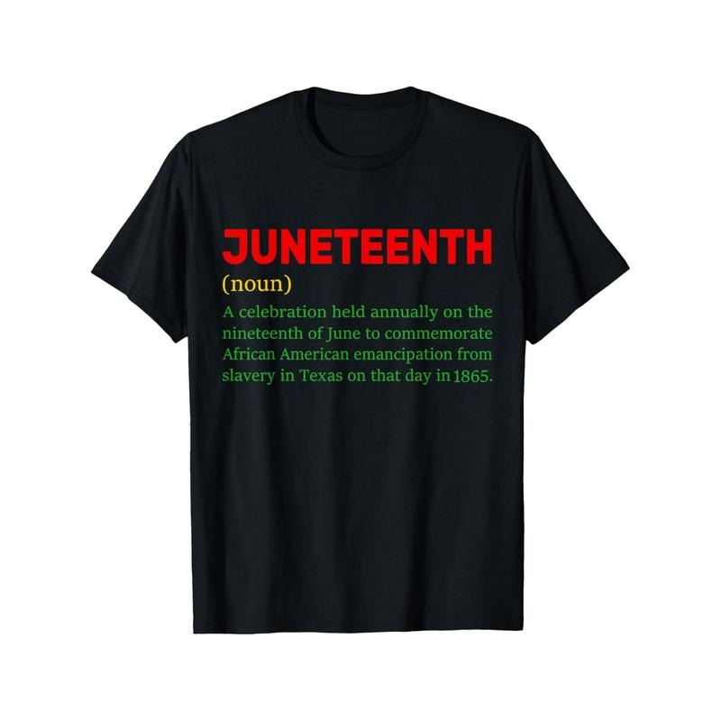 Men's Juneteenth Freedom Day 1865 Graphic T-Shirt - 180g  Cotton Crew Neck Tee with Bold Red & Green Historical Print,...
