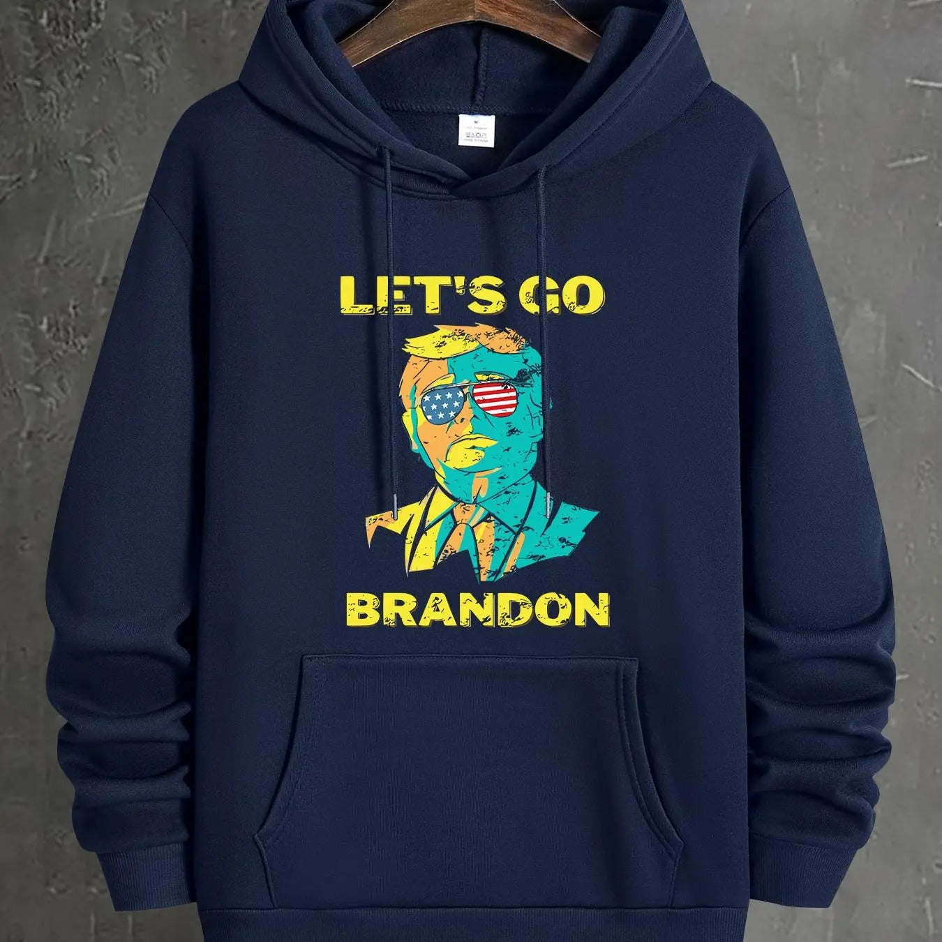 Men's Let's Go Brandon Hoodie, Regular Fit Casual Drawstring Pocket Hooded Sweatshirt for Spring & Fall, Fashion Men's...