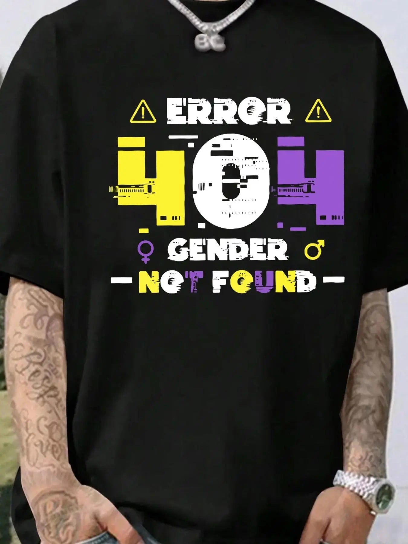 Men's Letter & "404" Figure Print Eras Tour Tee, Casual Round Neck Short Sleeve T-shirt Outfit for Summer, Men's Top for...