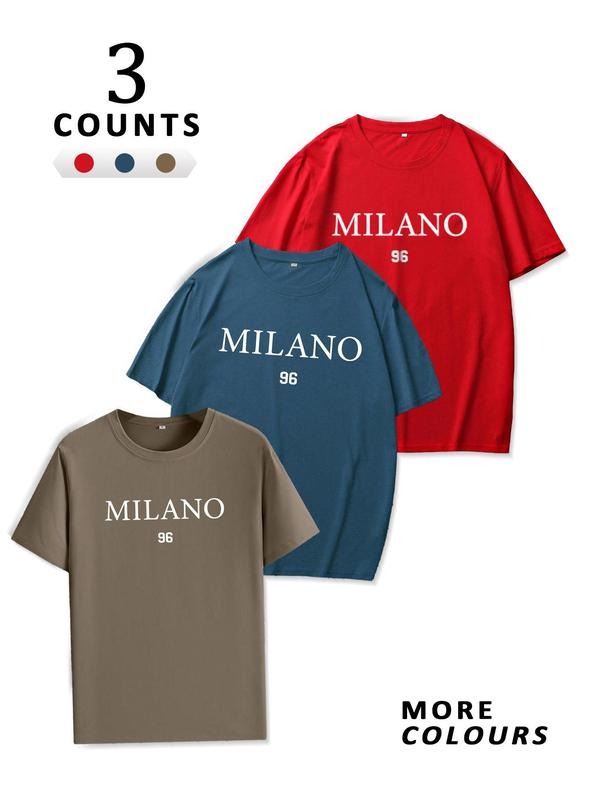 Men's Letter & Figure Print Short Sleeve Pajama Tee, Casual Comfy Round Neck T-shirt for Summer, Men's Sleepwear for...