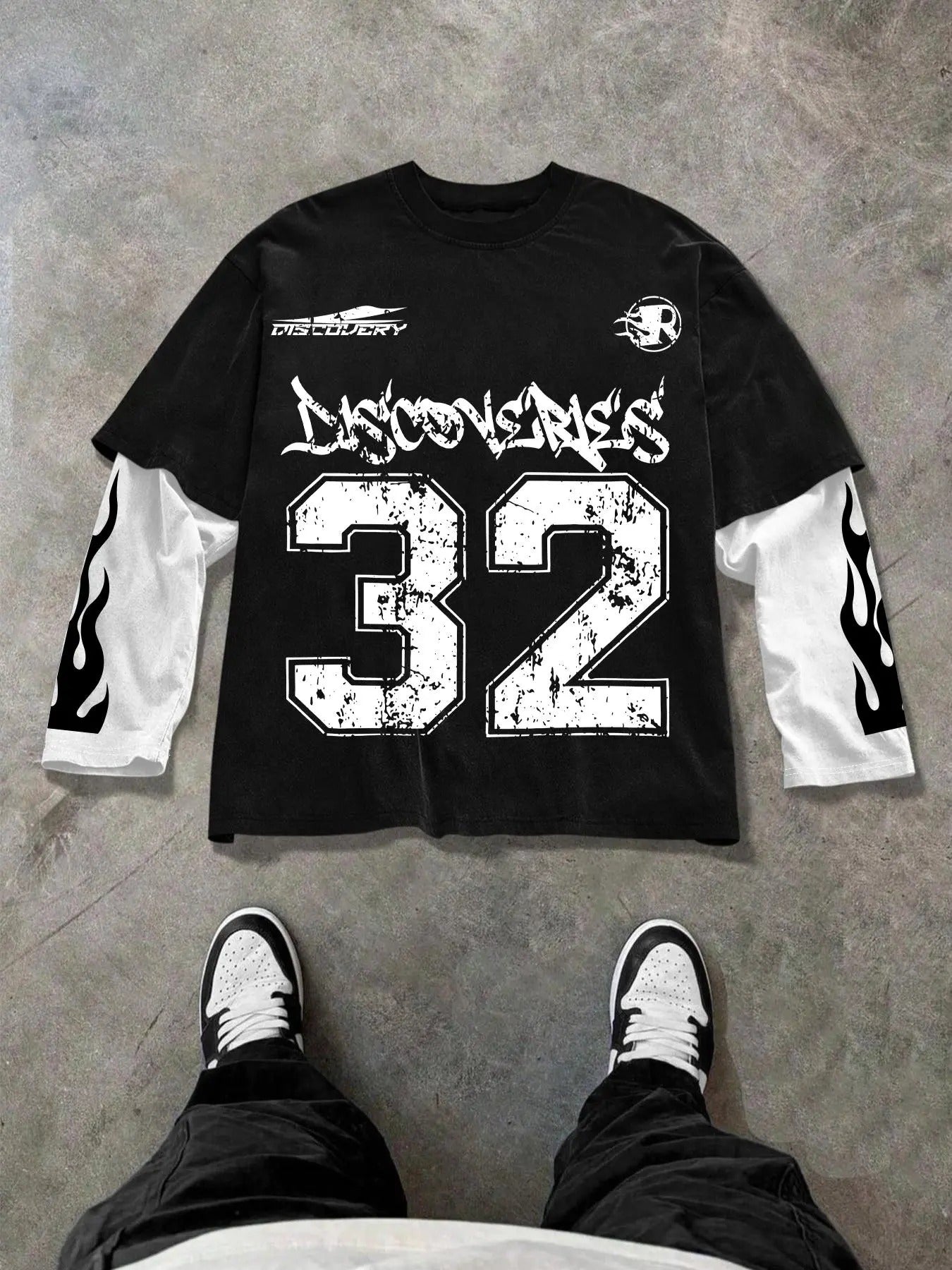 Men's Letter & Number Print  Long Sleeve Tee, Regular Fit Casual Stylish Round Neck T-shirt for Daily Wear, Men's Top for...
