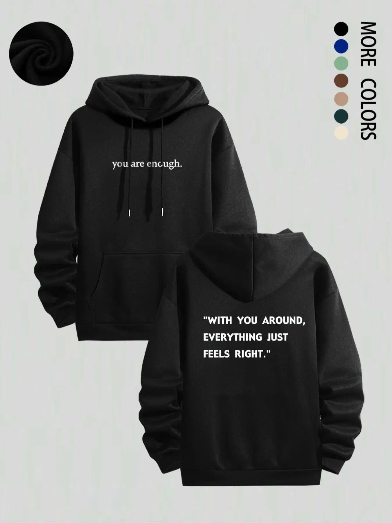 Men's Letter Print Drop Shoulder Essentials Hoodie, Regular Fit Drawstring Pocket Hooded Sweatshirt for Daily Holiday...