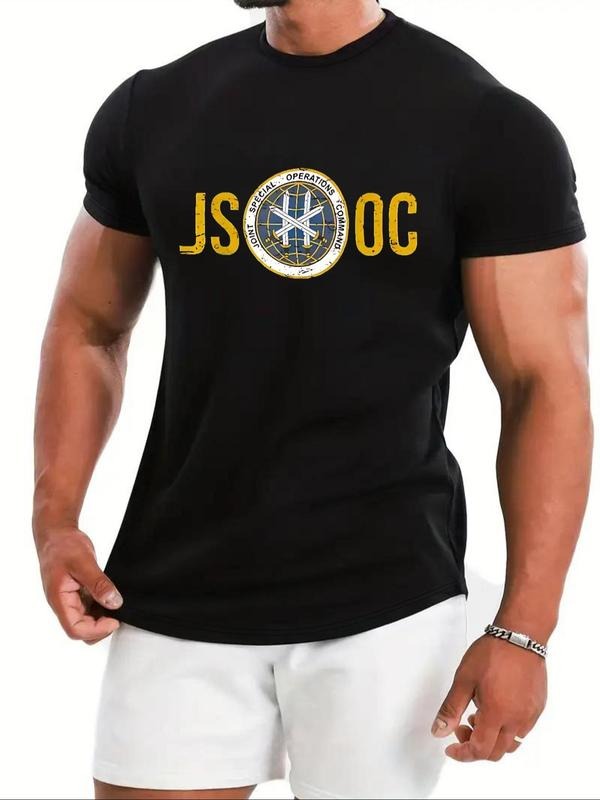 Men's Letter Print Graphic Tee, Regular Fit Casual Short Sleeve T-shirt for Daily Wear, Men's Top for All Seasons Hoodie,...