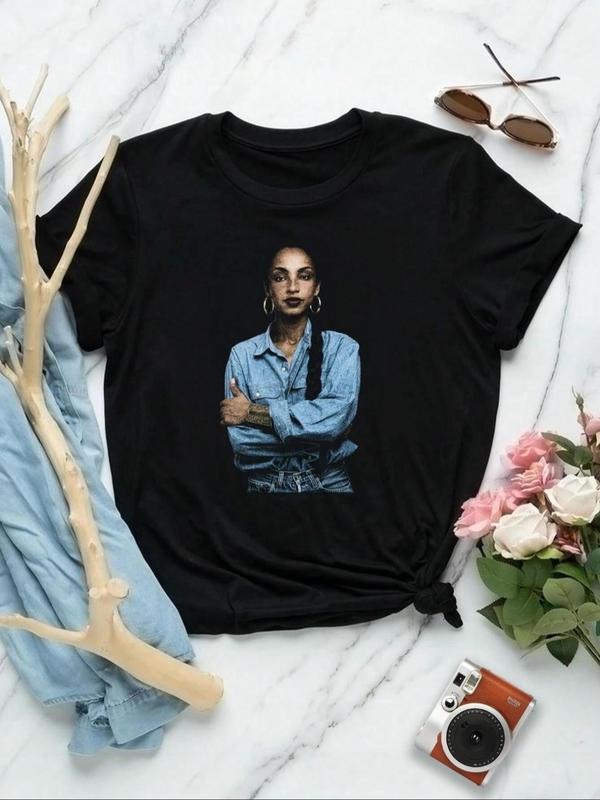 Men's Letter Print Loose-Fit T-Shirt, Y2K Minimalist Style, Streetwear Comfortable Retro Design, Unique Urban Clothing...