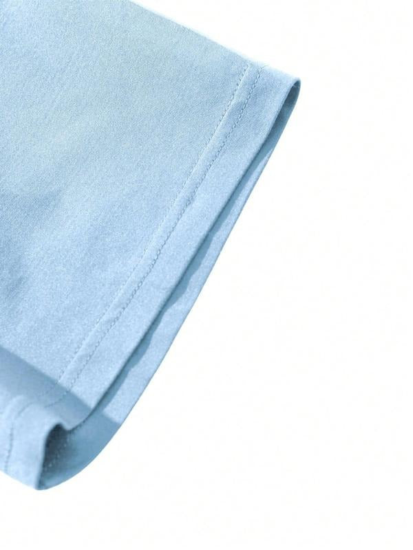 Men's Letter Print Round Neck Tee, Casual Comfy Short Sleeve T-shirt for Daily Wear, Men's Sleepwear & Loungewear for...