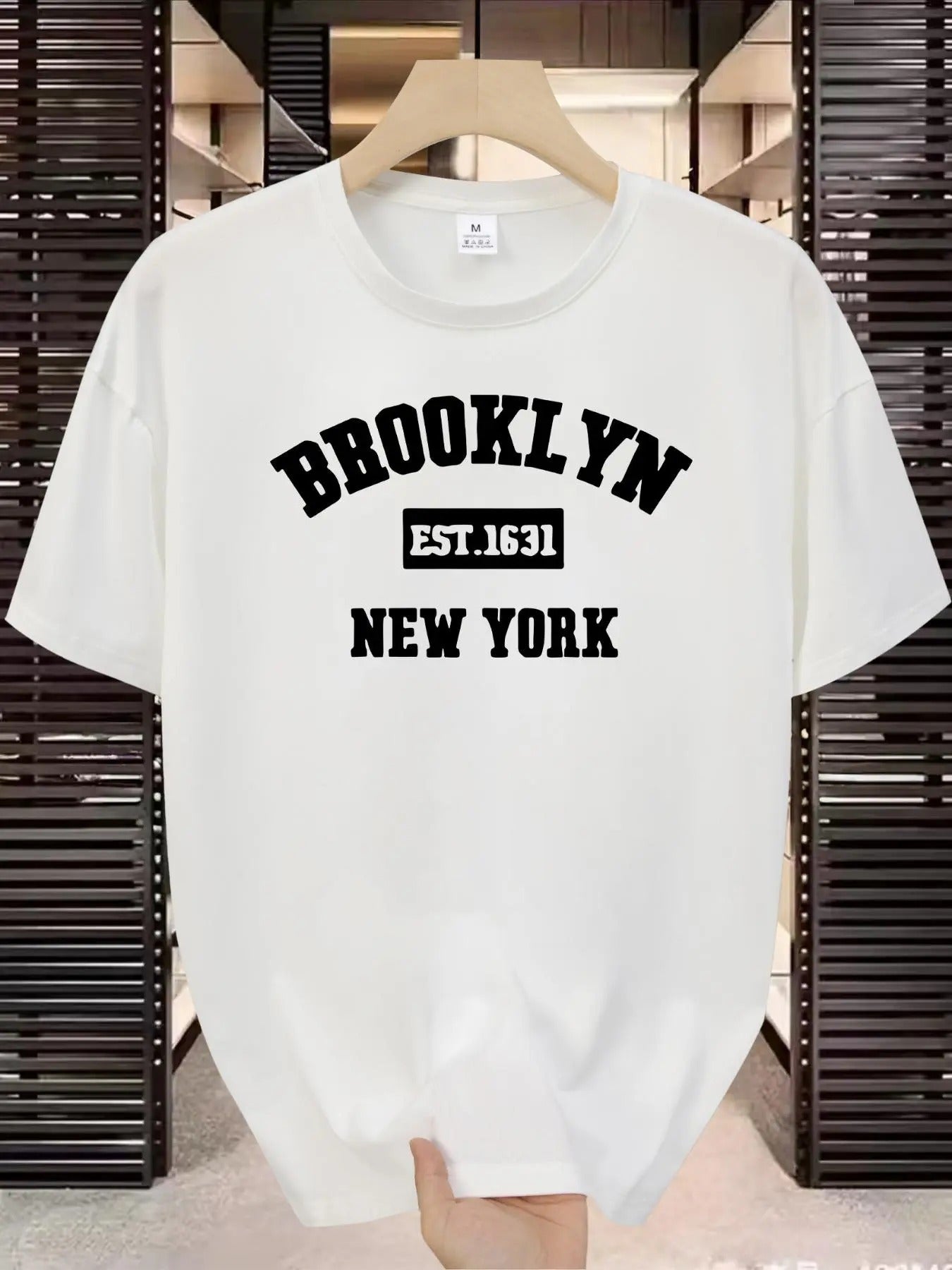 Men's Letter Print Round Neck Tee, Casual Short Sleeve Crew Neck T-shirt for Summer, Fashion Men's Top for Daily Wear...