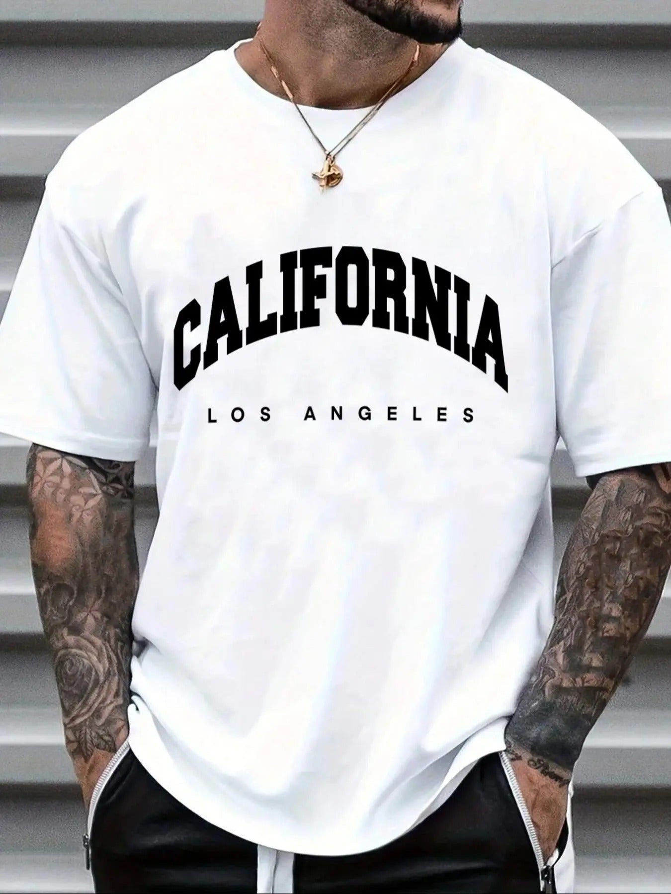 Men's Letter Print Round Neck Tee, Casual Short Sleeve Crew Neck T-shirt for Summer, Fashion Men's Top for Daily Wear...