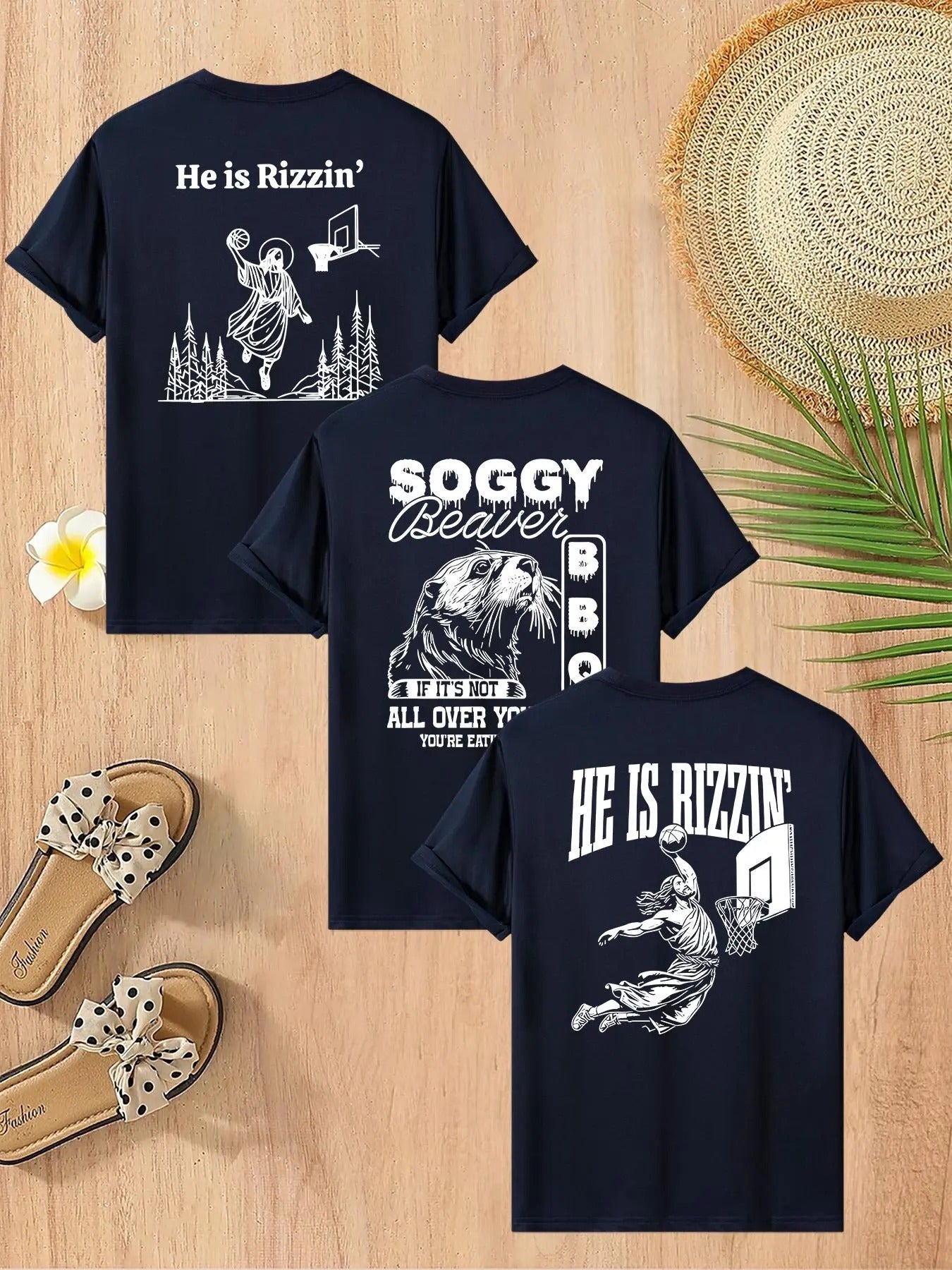 Men's Letter Print Round Neck Tee, Regular Fit Casual Short Sleeve Crew Neck T-Shirt for Summer, Men's Top for Daily Wear...