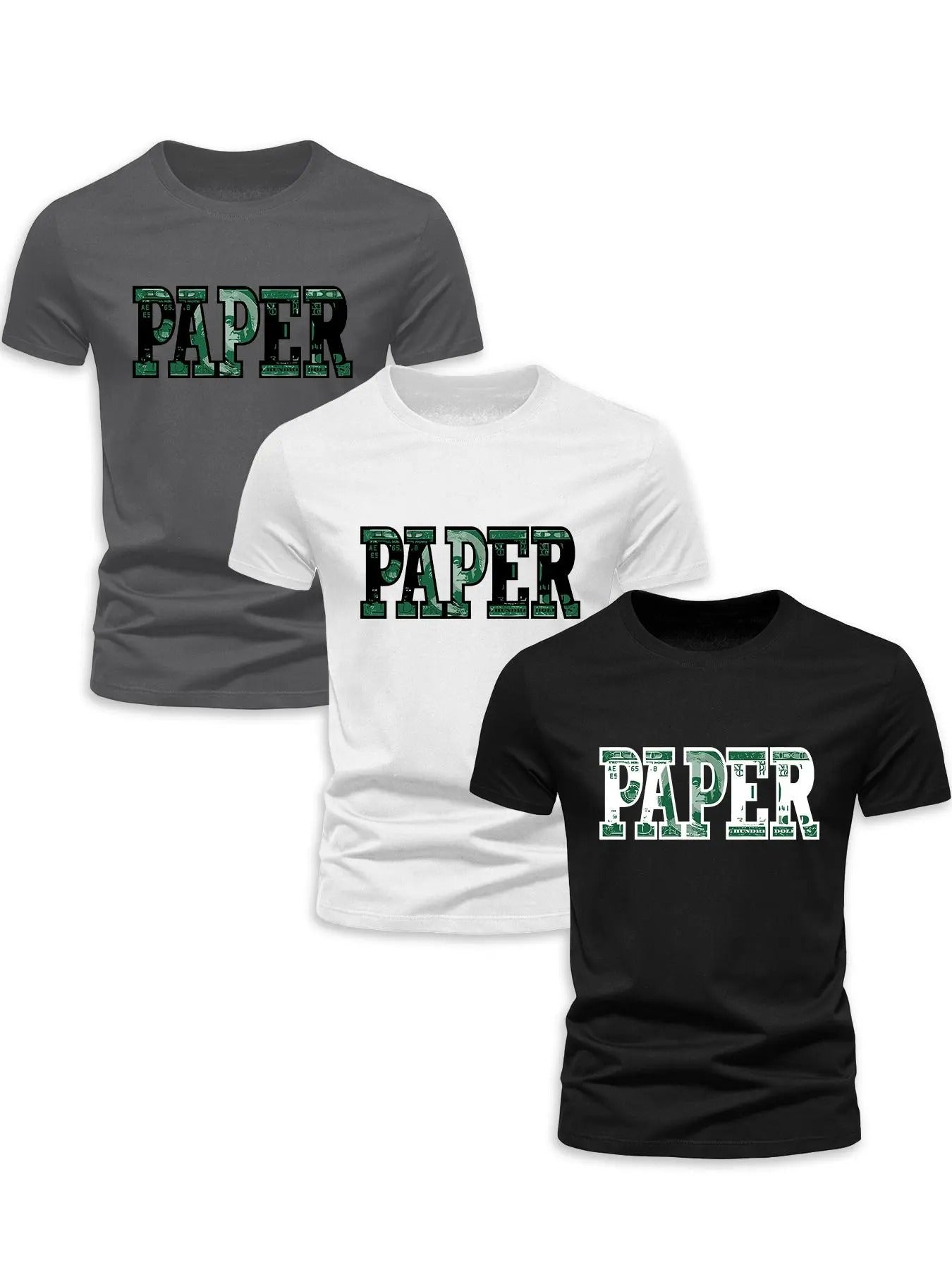 Men's Letter Print Round Neck Tee, Regular Fit Short Sleeve Crew Neck T-Shirt, Casual Summer Top for Men style 02 Hoodie,...