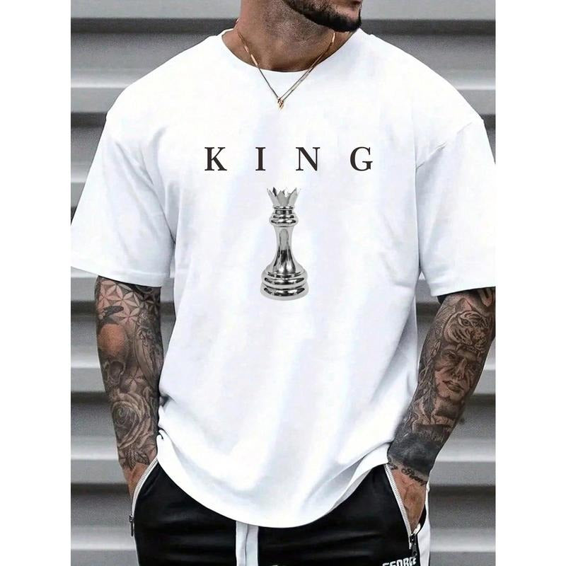 Men's Letter Printed Short Sleeve T-Shirt Made in USA Hoodie, Sweatshirt | HypeCrazeTee.com