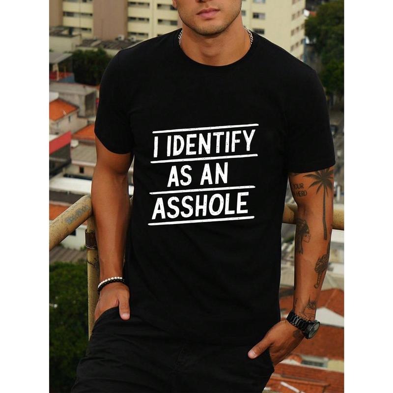 Men's Lightweight Slogan T-Shirt, Gray Casual Short Sleeve Top, Versatile For Summer Hoodie, Sweatshirt | HypeCrazeTee.com