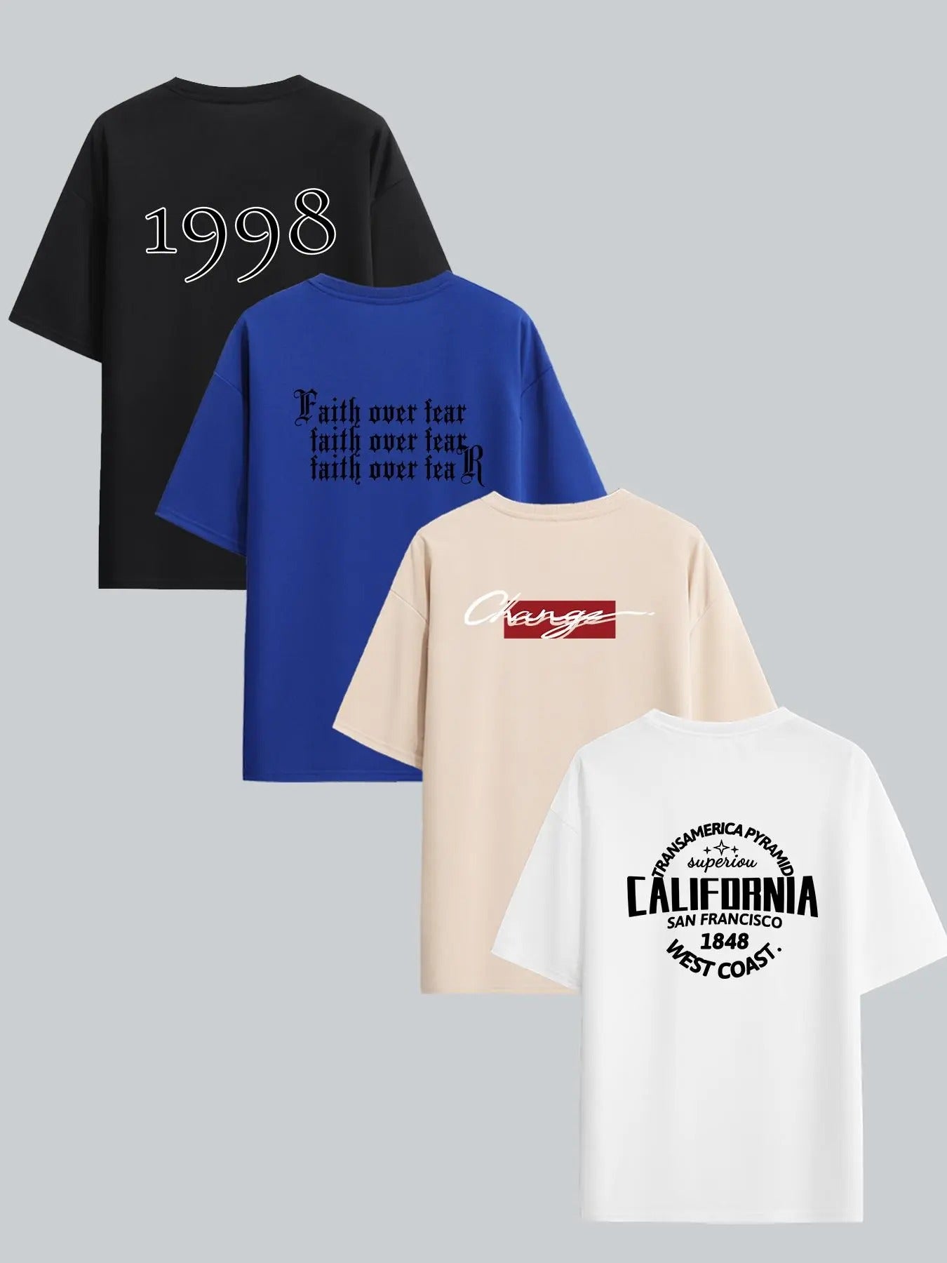 Men's Loose Figure & Letter Print Short Sleeve Tee, Round Neck Graphic T-shirt for Summer, Casual Men's Top for Daily...