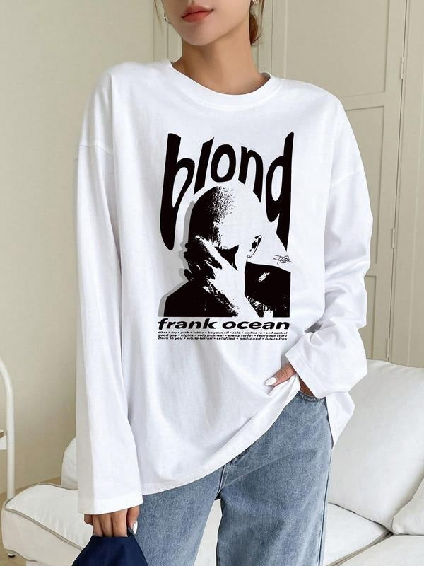 Men's Loose-Fit Casual Long Sleeve T-Shirt, Y2K Minimalist Style, Unique Streetwear Design, Comfortable Summer Option...