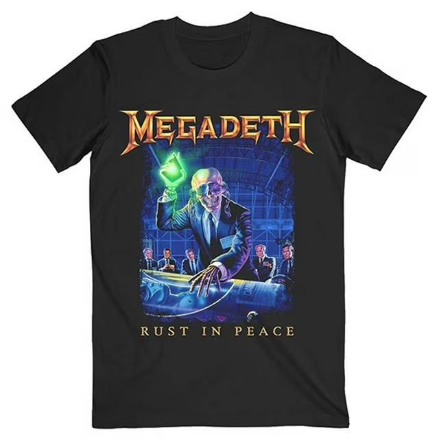 Megadeth Rust Peace Tracklist (Back Print) Slim Fit Large Black Menswear Top T-Shirts, Hoodie, Sweatshirt