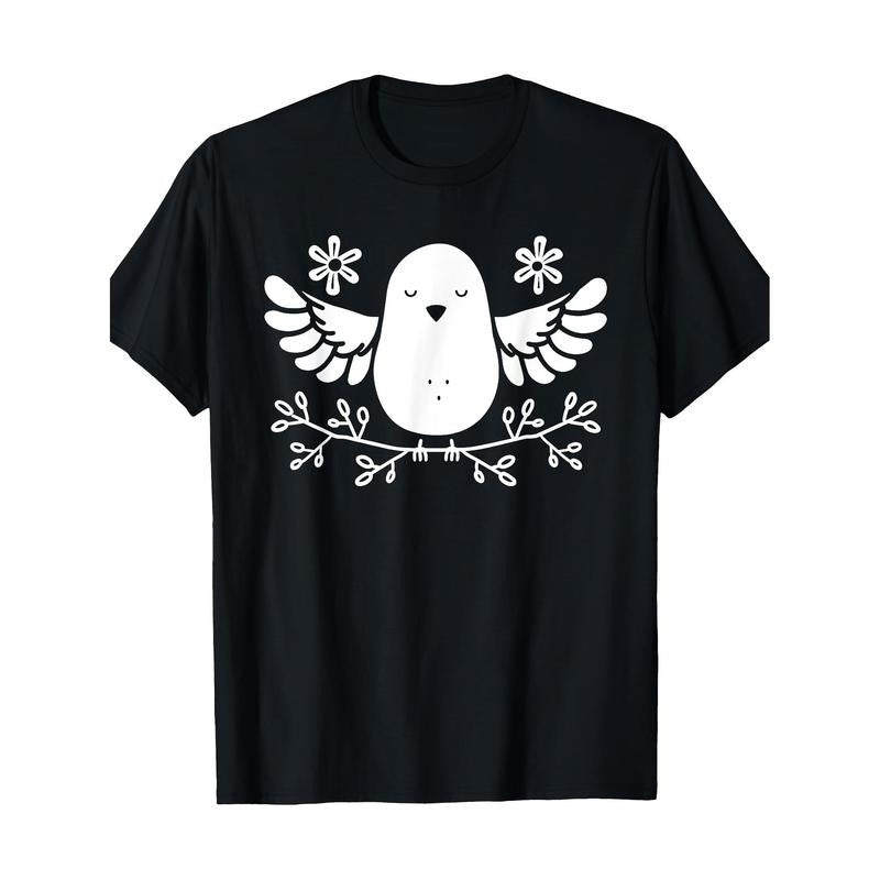 Men's Minimalist Peace Dove Graphic T-Shirt