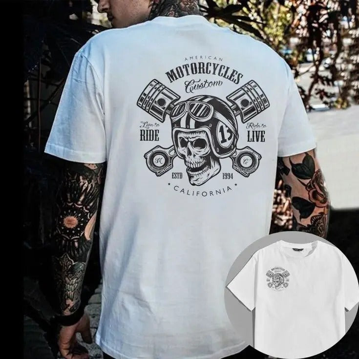 Men's Modern Motorcycles Ride to Live  Graphic  Print T-shirt, Sweatshirt, Hoodie Unisex Shirt, Naughty Clothes Men 