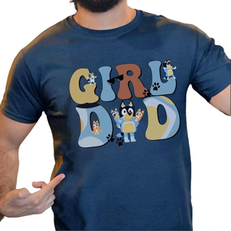 Navy 'Girl Dad Bluey' Shirt: Celebrate Fatherhood Bingo Shirt Bluey Shirt Bandit Shirt Dad T-Shirts, Hoodie, Sweatshirt