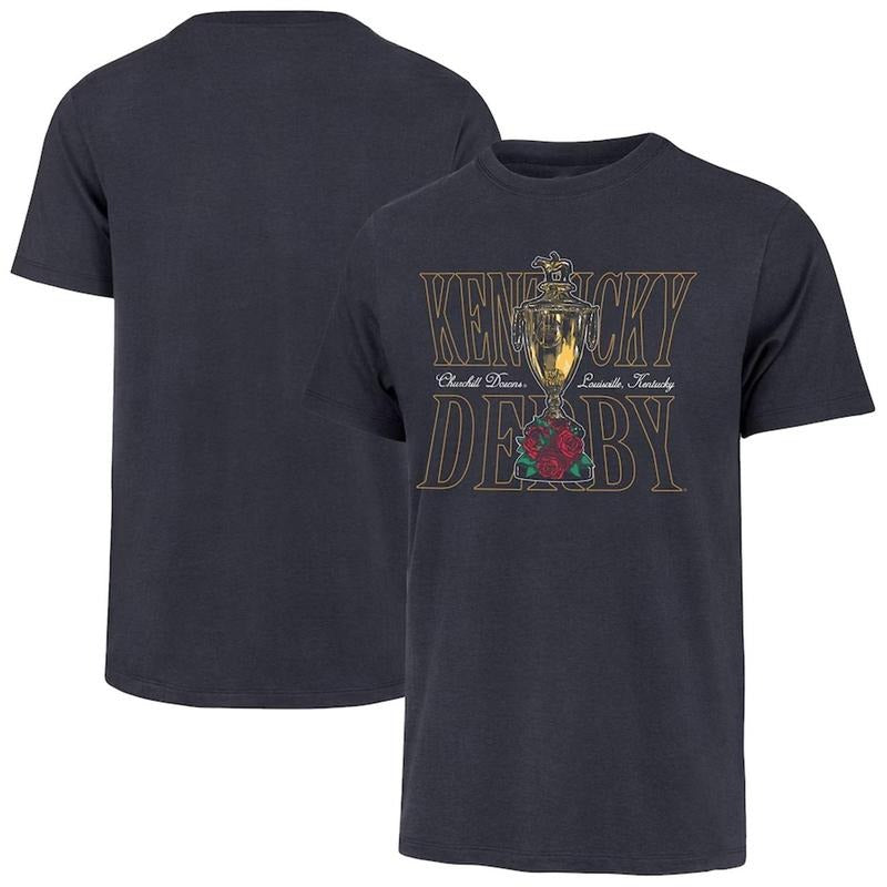 Men's Navy Kentucky Derby Trophy T-Shirt, 2025 Franklin Tee, Churchill Downs Race Day Shirt NK0WC Hoodie, Sweatshirt