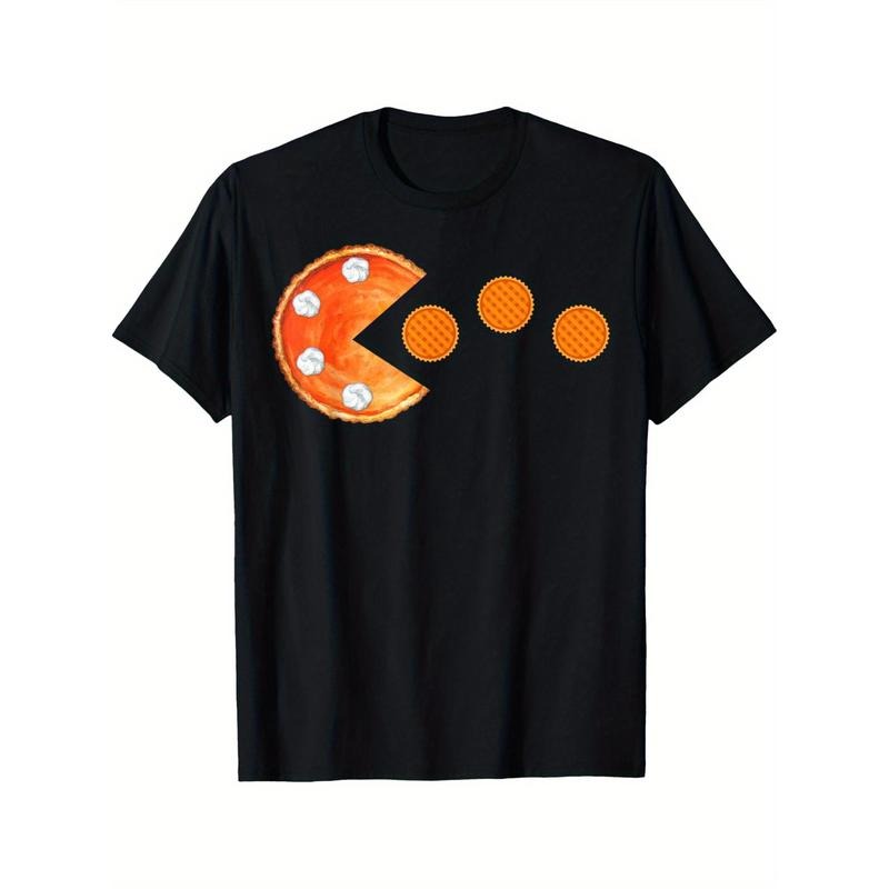 Men's Pumpkin Pie Graphic Tee - Casual Cotton Crew Neck T-Shirt for Thanksgiving & Casual Attire Made in USA Hoodie,...