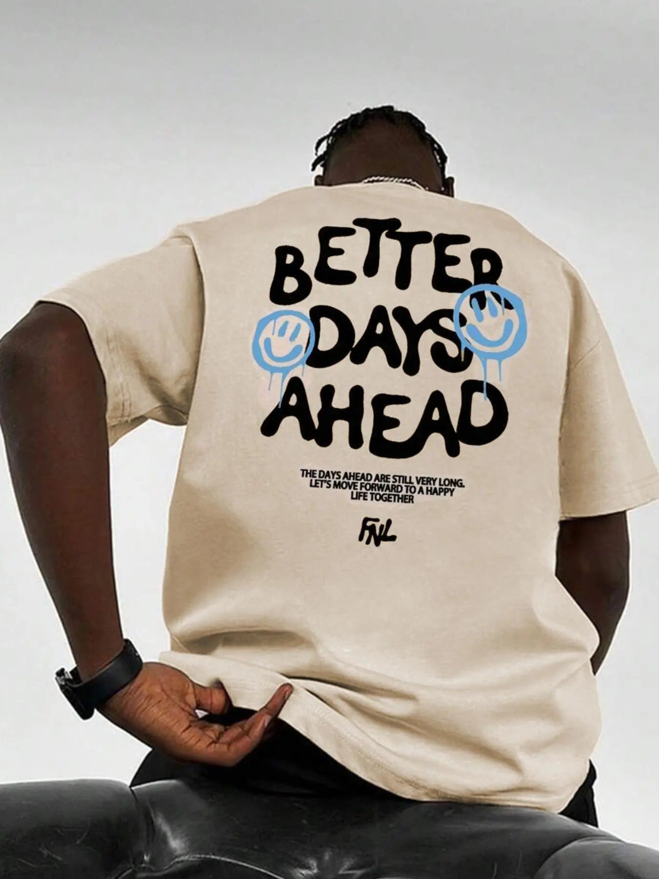 Men's Regular Fit Better Days Ahead Graphic Print Round Neck Tee, Casual Short Sleeve T-shirt for Summer, Men's Top for...