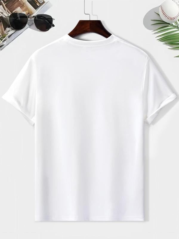 Men's Regular Fit Car Print Round Neck Tee, Casual Short Sleeve Crew Neck T-shirt for Summer, Fashion Men's Top for Daily...