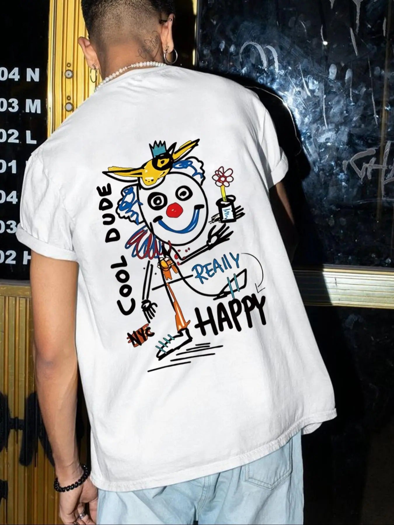 Men's Regular Fit Clown Graphic Print Round Neck Tee, Casual Short Sleeve T-shirt for Daily Wear, Men's Top for All...