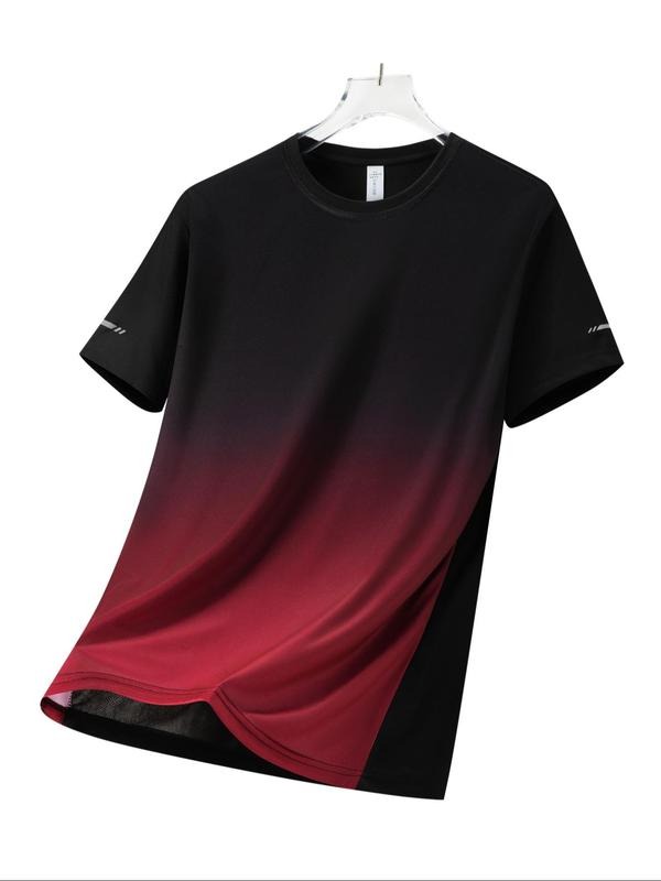 Men's Regular Fit Gradient Print Round Neck Tee, Casual Short Sleeve Crew Neck T-shirt for Summer, Fashion Men's Top for...