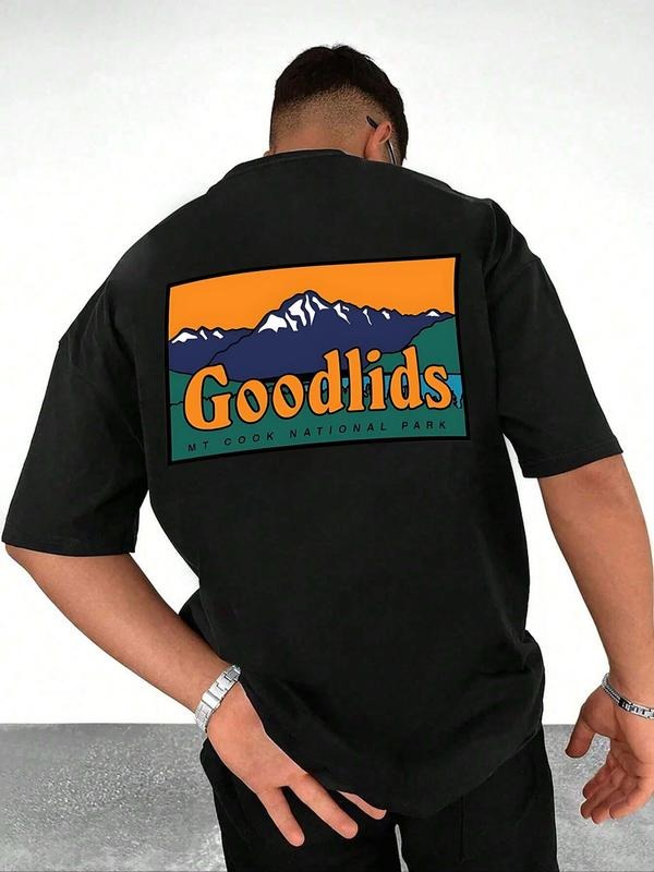 Men's Regular Fit Graphic Print Short Sleeve Tee, Casual Comfy T-shirt for Daily Wear, Men's Top for All Seasons,...