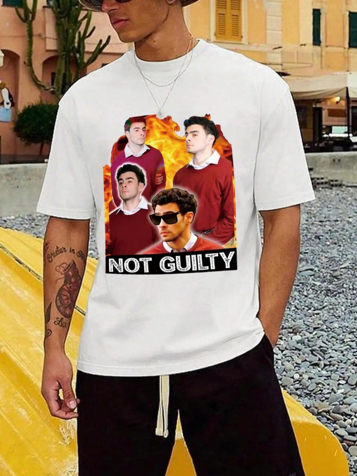 Men's Regular Fit Letter & Graphic Print Round Neck Tee, Casual Short Sleeve Crew Neck T-shirt for Daily Wear, Fashion...