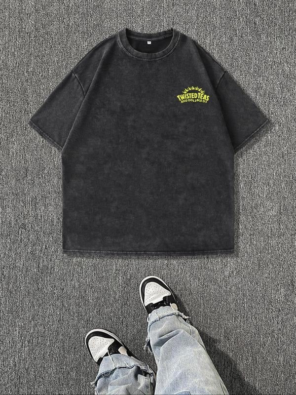 Men's Regular Fit Letter & Skeleton Print Short Sleeve Graphic Tee, Casual Round Neck T-shirt for Summer, Fashion Men's...