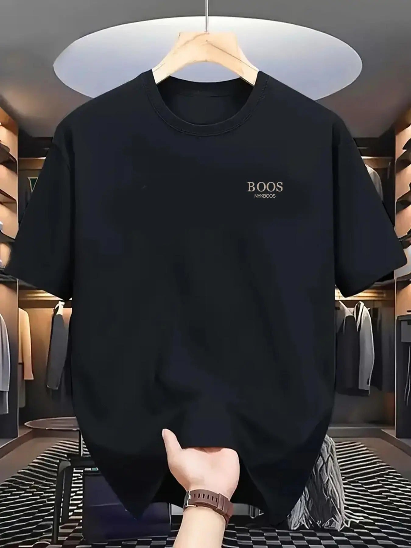 Men's Regular Fit Letter Print Drop Shoulder Tee, Casual Comfy Short Sleeve Round Neck T-Shirt for Summer, Fashion Men's...