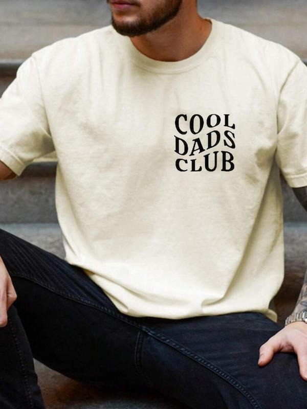 Men's Regular Fit Letter Print Round Neck Graphic Tee, Casual Short Sleeve Crew Neck T-shirt for Summer, Fashion Men's...