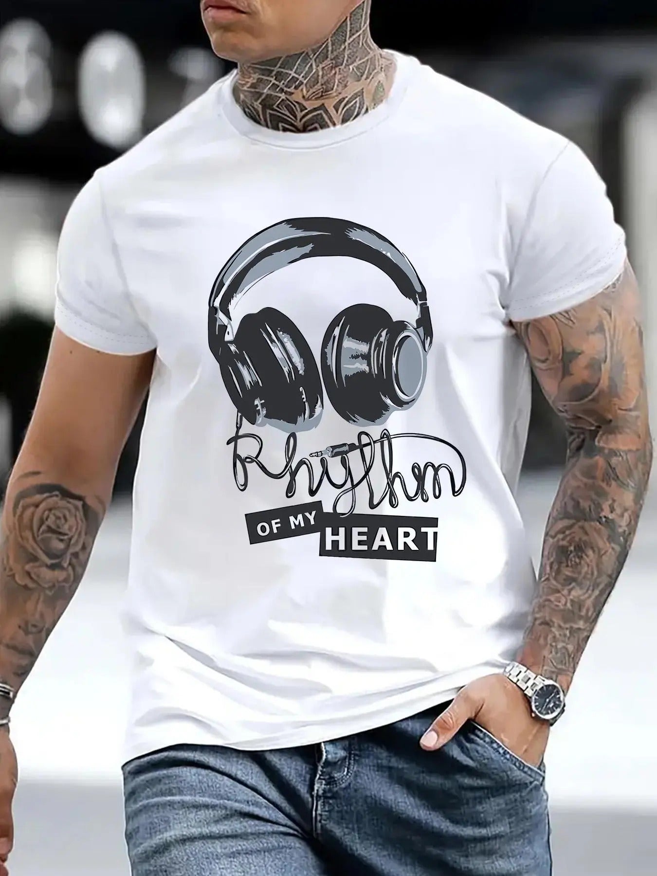 Men's Regular Fit Letter Print Round Neck Graphic Tee, Casual Short Sleeve T-shirt for Daily Wear, Men's Top for All...
