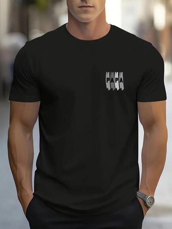 Men's Regular Fit Letter Print Short Sleeve Graphic Tee, Casual Round Neck T-shirt for Daily Wear, Men's Top for All...