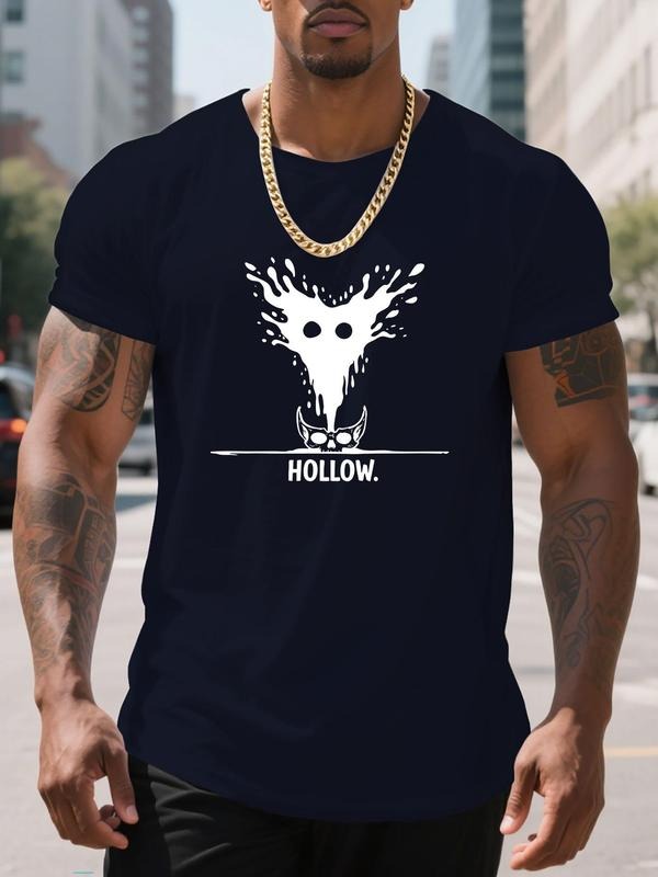 Men's Regular Fit Skeleton Print Round Neck Tee, Casual Short Sleeve Crew Neck T-shirt for Daily Wear, Fashion Men's Top...