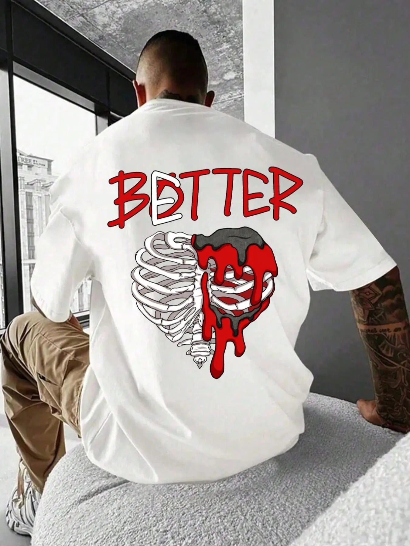 Men's Regular Fit Skull & Letter Print Round Neck Tee, Casual Short Sleeve Crew Neck T-Shirt for Summer, Fashion Men's...