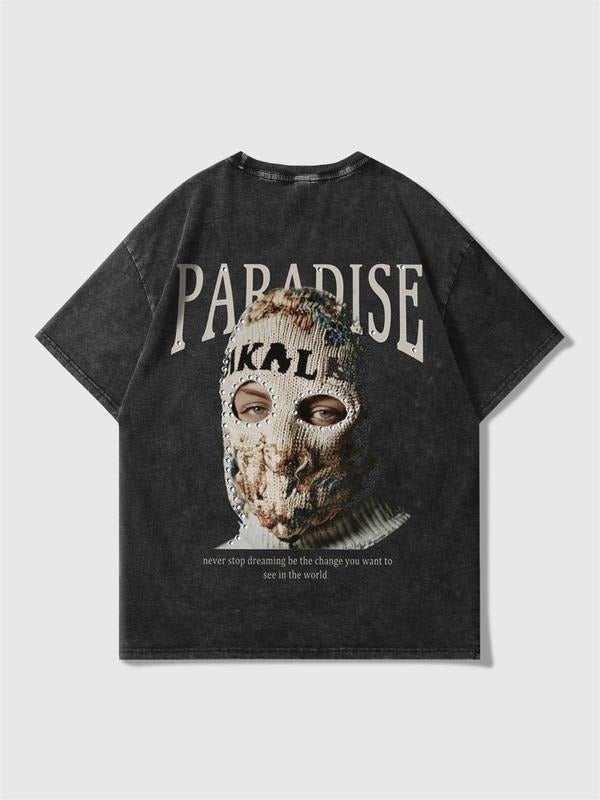 Men's Regular Fit Skull Print Short Sleeve Graphic Tee, Casual Comfy T-shirt for Daily Wear, Men's Top for All Seasons,...