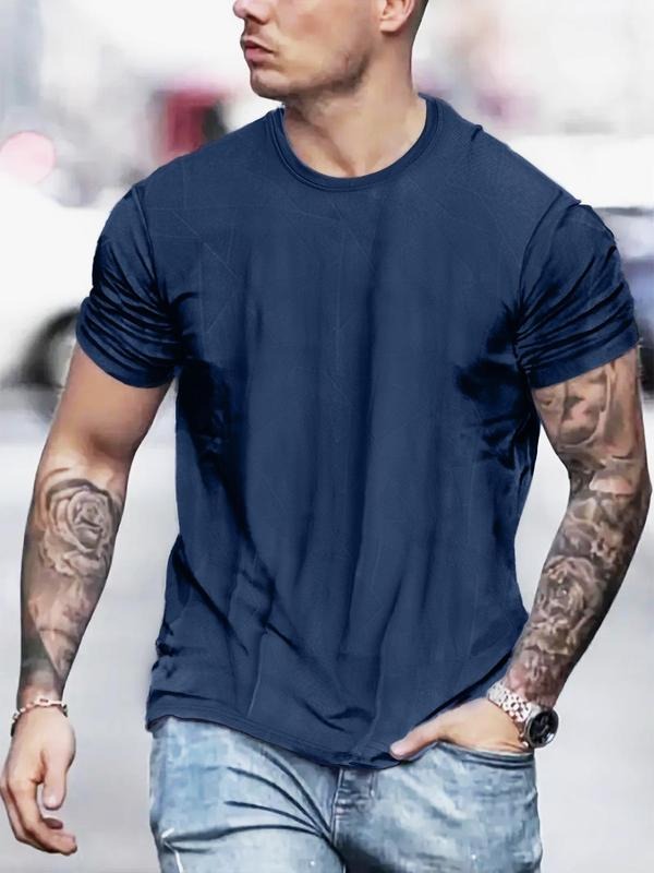 Men's Regular Fit Tee, Casual Short Sleeve Round Neck T-Shirt for Daily Wear, Men's Top for All Seasons Hoodie, Sweatshirt