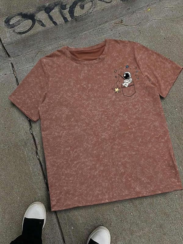 Men's Round Neck Tee, Regular Fit Casual Short Sleeve T-shirt, Men's Summer Top for Daily Wear Hoodie, Sweatshirt