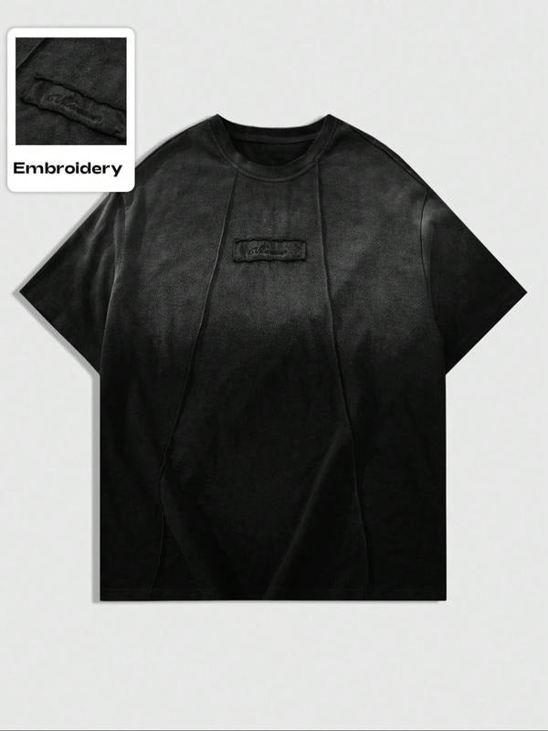 Men's Skull Print Round Neck Tee, Loose Casual Short Sleeve Crew Neck T-shirt for Daily Wear, Men's Sleepwear &...